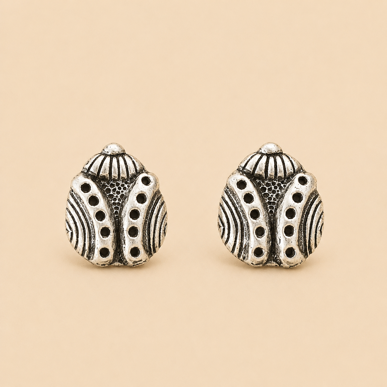 Pendientes Escarabajo Rayado