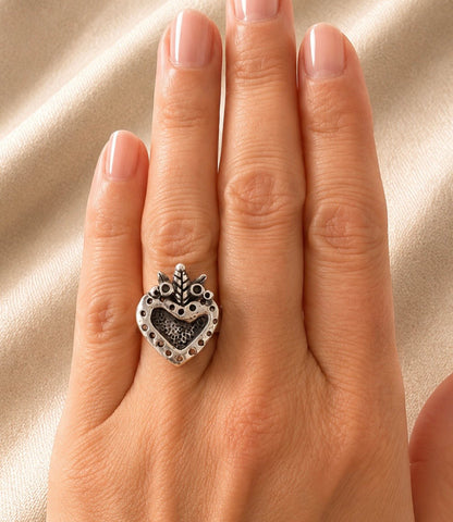 Anillo Corazón Punteado